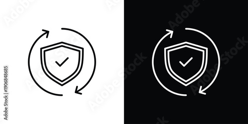 Renewal Icon Sheet Black And White