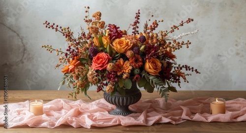 Autumn bouquet with mixed o...
