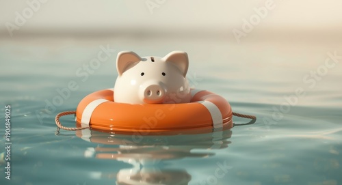A piggy bank held within a ...