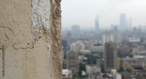 close focus on flaky paint ...