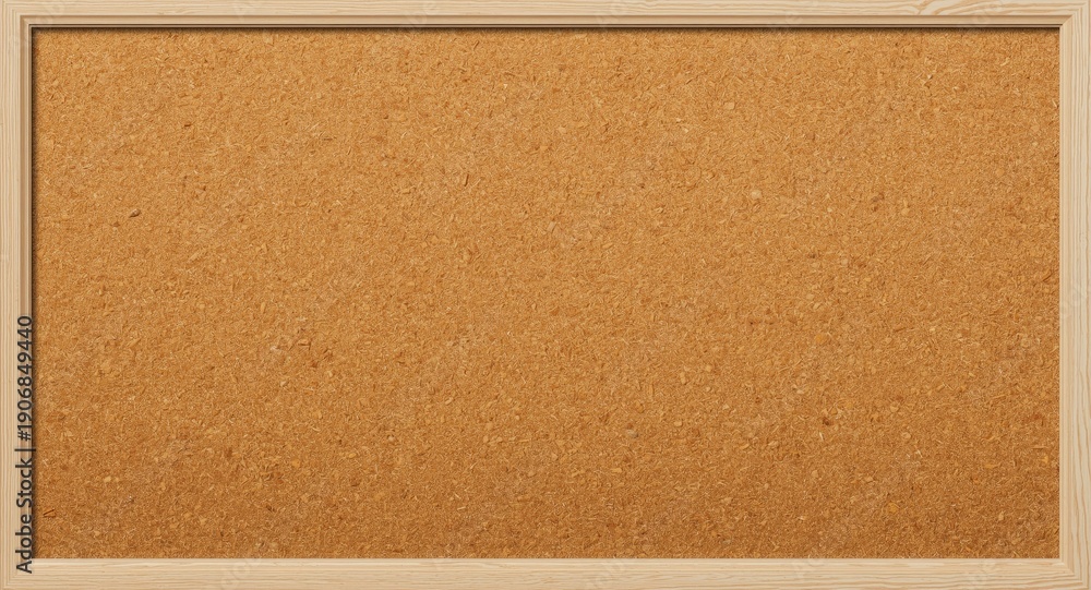 Fototapeta premium Brown cork board textured background with yellow accents and copy space for adding text or design