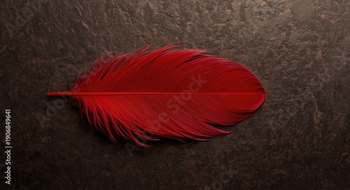 Bright red feather isolated...
