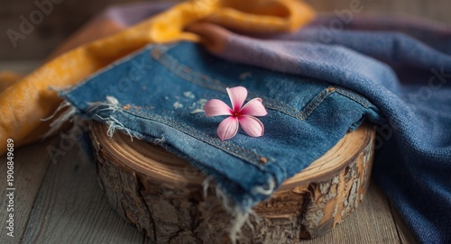 Colorful denim fabric with ...