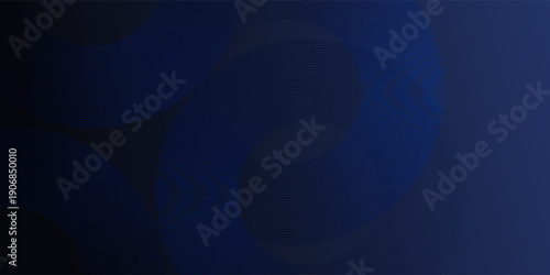 Futuristic Dark Blue Background with Dynamic Circular Wave Lines and Gradient