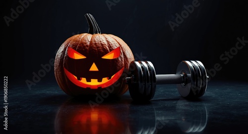Halloween pumpkin and exerc...
