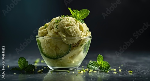 Fresh cucumber vegan ice cr...