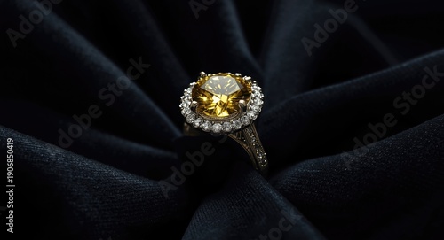 Graceful yellow diamond rin...