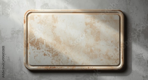 Flat lay of weathered white...