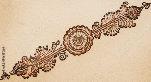 Ethnic 2d mehndi illustrati...