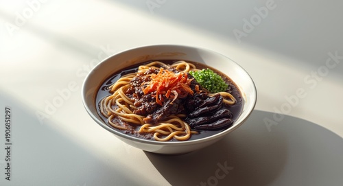 Korean jajangmyeon dish cap...