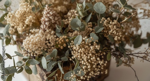 Earthy toned bouquet of dri...