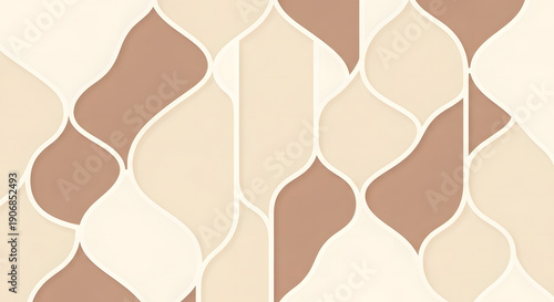 Geometric shapes pattern in the shades of brown and cream