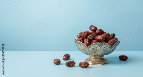 Blue backdrop with dried da...