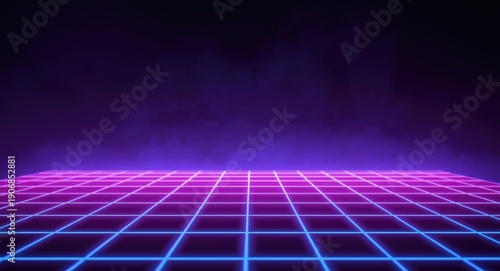 Glowing synthwave neon back...