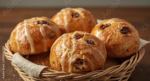 Golden homemade raisin buns...