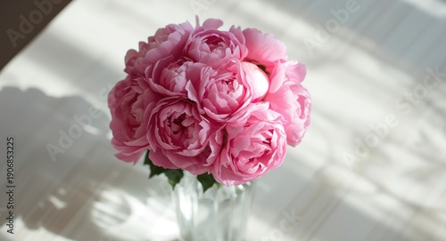 Fresh pink peonies bouquet ...