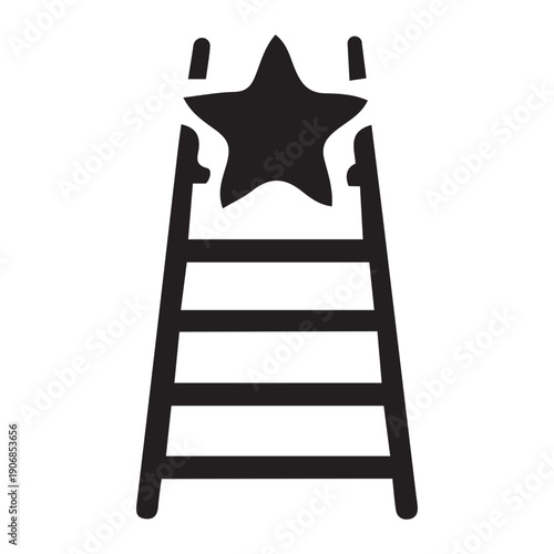Ladder with star on top rung.