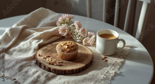 Almond muffin coffee comple...