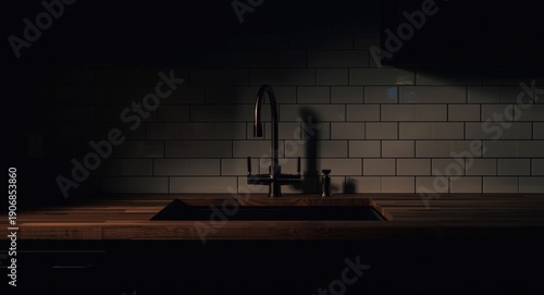 Kitchen sink scene with but...