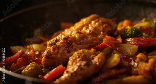Boneless chicken stir-fried...