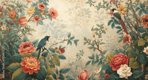 Blooming vintage floral bac...