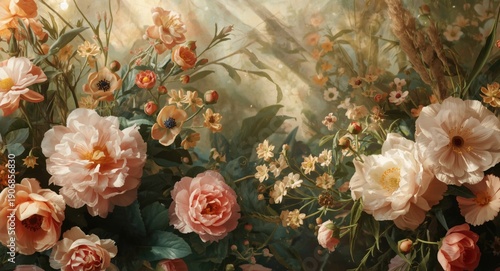 Delicate peony and anemone ...