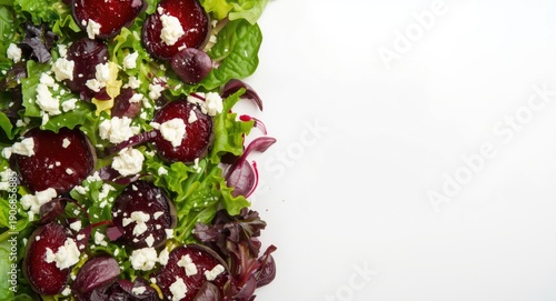 Fresh mixed greens with sli...