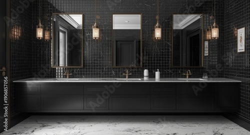 Designer black bathroom spa...