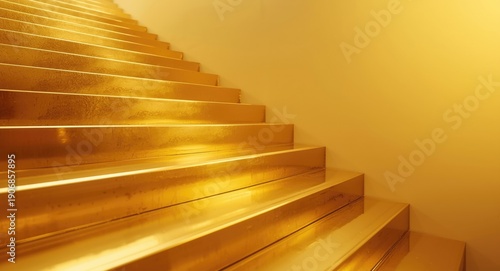 Gleaming golden steps climb...