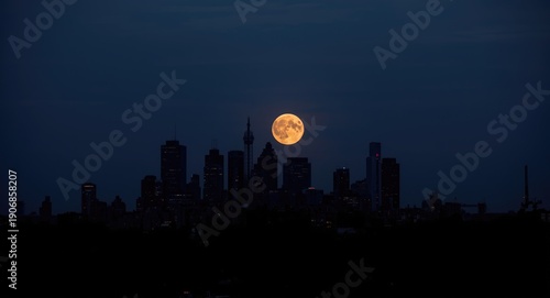 Glowing full moon illuminat...