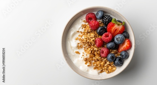 Healthy breakfast bowl with...