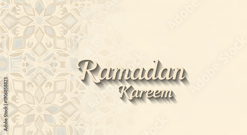 Ramadan Kareem greeting with ornamental pattern