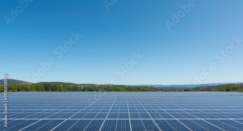 Bright solar panels collect...
