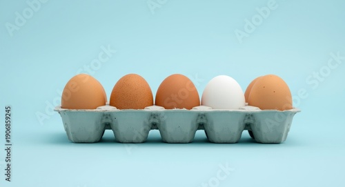 Chicken eggs lined up insid...