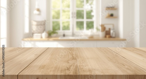 Bleached light wood table s...