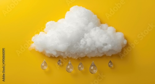 Iconic rain cloud with dist...