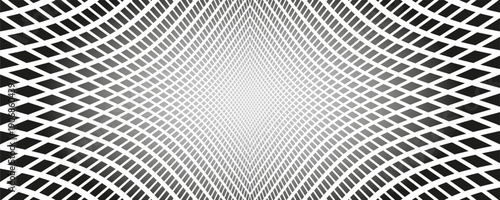 Symmetrical Lines Pattern with 3D Illusion Effect. Abstract Textured Background.