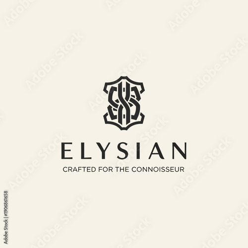Elysian Luxury Logo Design Emblem.