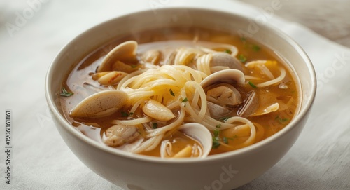 Fresh clam and noodle soup ...
