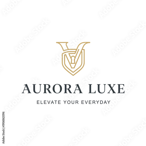 Aurora Luxe Logo Design Element Luxury Brand.