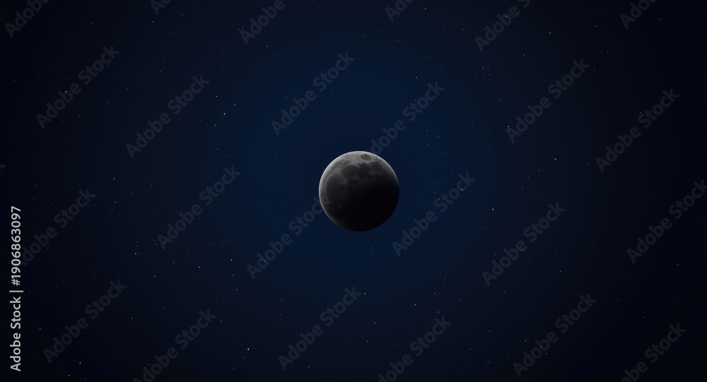 Fototapeta premium Lunar eclipse phase showing total coverage of the moon