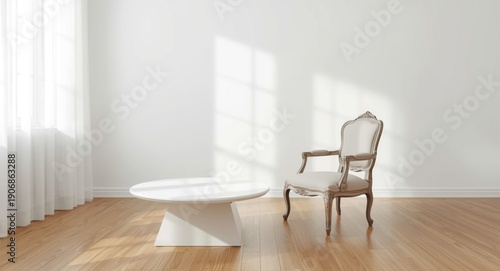 Clean white living room des...