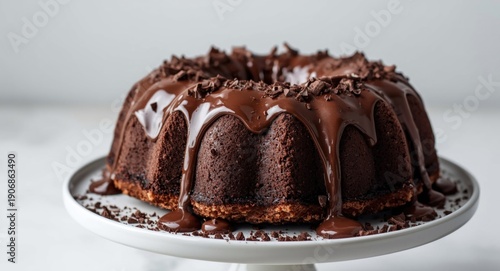 Chocolate bundt cake with t...