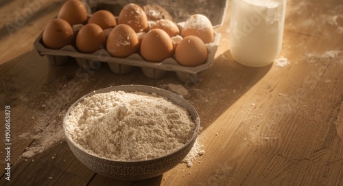 Baking preparation scene wi...