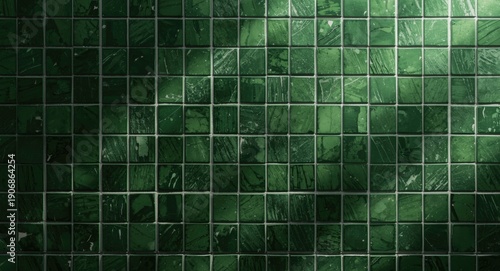 green tiled wall showcasing...