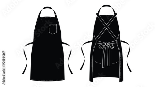 Versatile culinary and crafting apparel template showcasing detailed front and back views, perfect for diverse creative uniform designs and