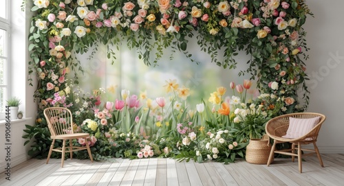 Beautiful spring floral bac...