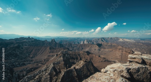 Birdseye shot of vast rocky...