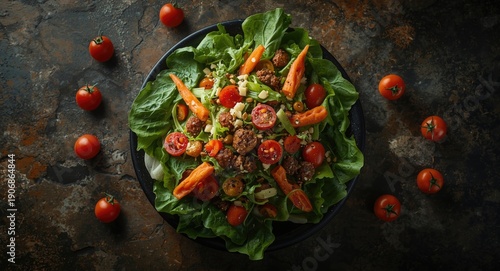 Colorful vegan leafy green ...
