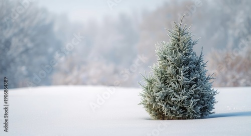 Evergreen Thuja shrub with ...